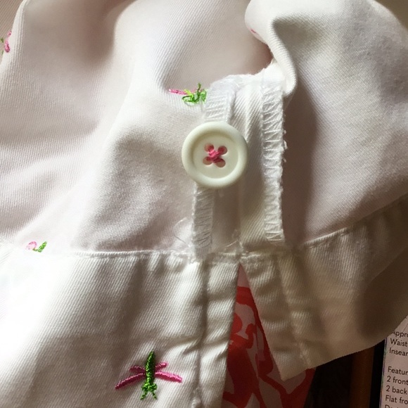 EUC Rare White label Lilly Pulitzer Vintage dragonfly skirt, white w/pink&green - Picture 11 of 11